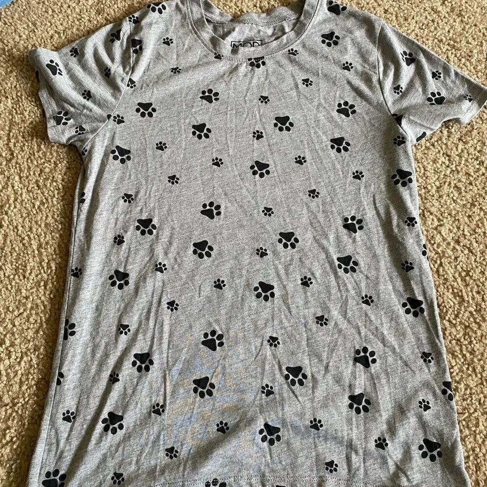 Womens Paw Print Dog Cat Tshirt